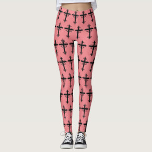 Premium Ornamental Carved Cross Art Leggings