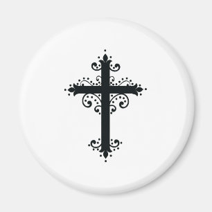 Premium Ornamental Carved Cross Art Magnet