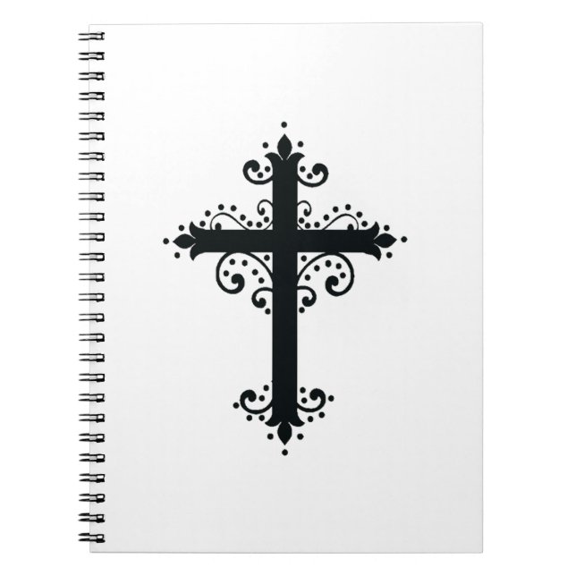Premium Ornamental Carved Cross Art Notebook (Front)