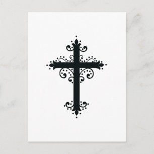 Premium Ornamental Carved Cross Art Postcard