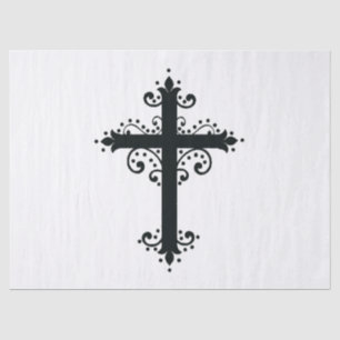 Premium Ornamental Carved Cross Art Tissue Paper