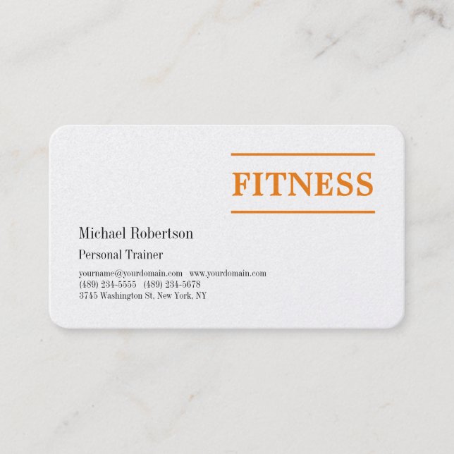 Premium Pearl Fitness Sport Professional Trainer Business Card (Front)