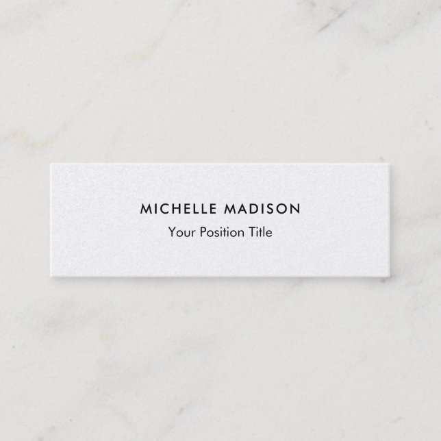 Premium Pearl Trendy Minimalist Professional Plain Mini Business Card (Front)
