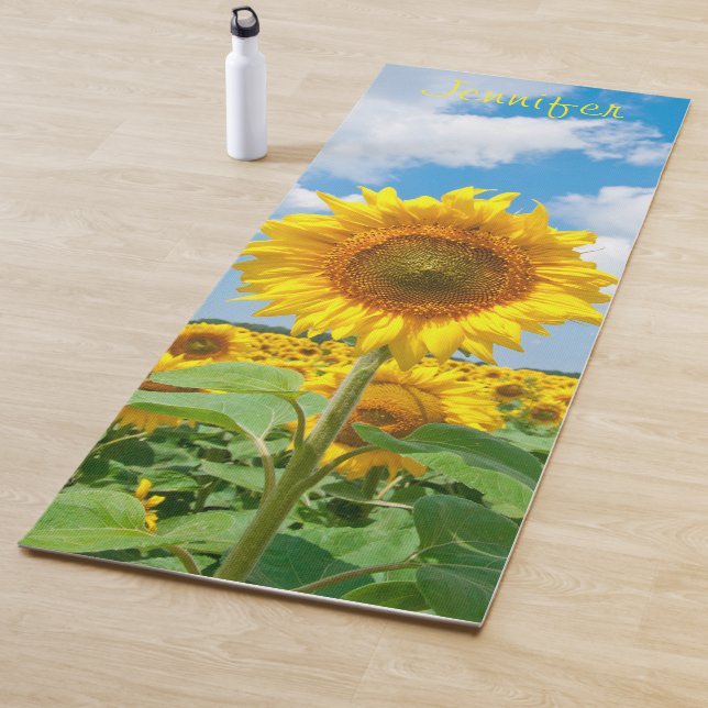 Premium Personalised Sunflower Themed Yoga Mat (In Situ)