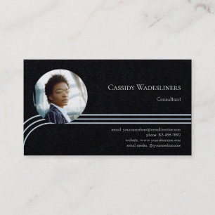 Premium Photo Consultant Light Blue Black Business Card
