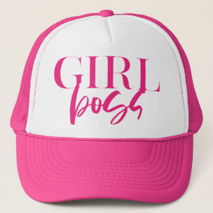 Premium Pink   Girl Boss   Modern Ultra Trucker Hat