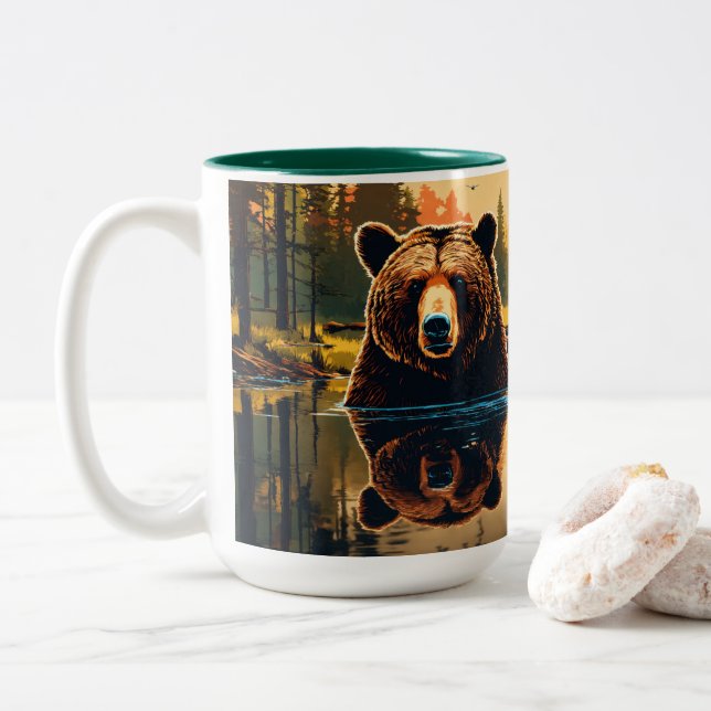 Premium Porcelain Mug: Elevate Your Coffee Experie Two-Tone Coffee Mug (With Donut)