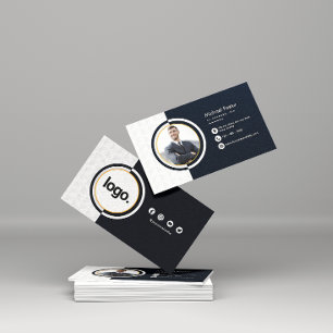 Premium Professional Dark Minimalist QR Code Business Card