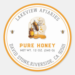 Premium Pure Honey Jar Labels   Tailored Custom