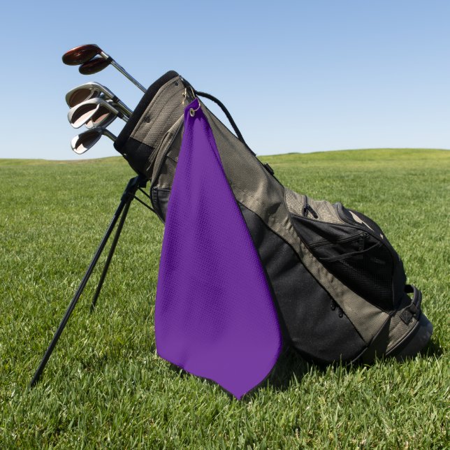 Premium Purple Golf Towel with Clip (Green)