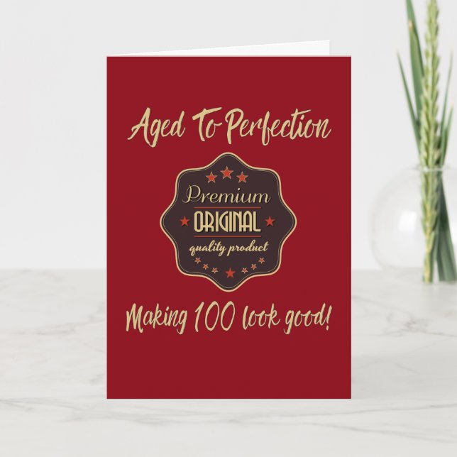Premium Quality 100th Birthday Card (Front)