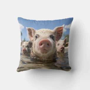 Premium Quality Bahamas Swimming Pigs Exuma Beach Cushion