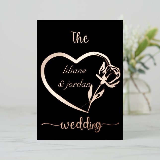  Premium Real Gold Elegant Monogram Black  Foil In (Standing Front)