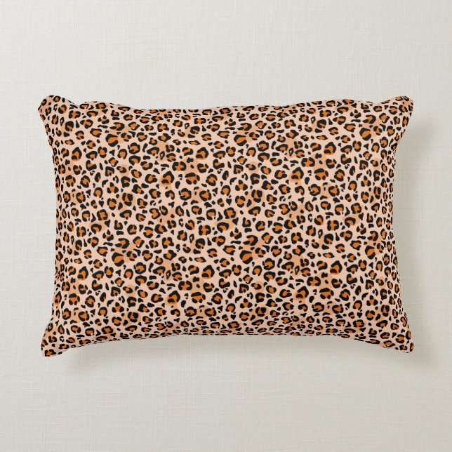 Premium Seamless Wild Safari Cat Animal Print Decorative Cushion (Front)