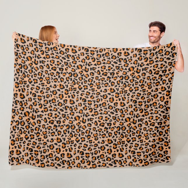 Premium Seamless Wild Safari Cat Animal Print Fleece Blanket (In Situ)