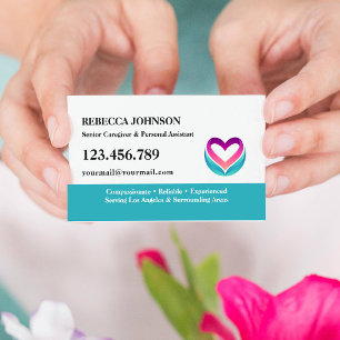 Premium Senior Caregiver Elderly & Personal Care Business Card