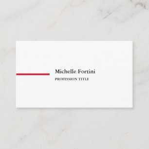 Premium Silk Elegant Plain Minimalist Red White Business Card