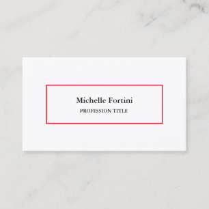 Premium Silk Elegant Plain Minimalist Red White Business Card