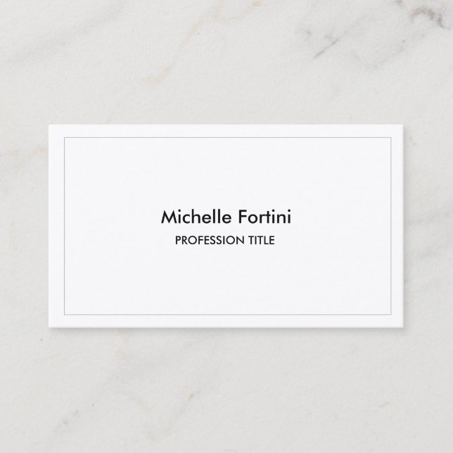 Premium Silk Elegant Plain Simple Minimalist  Business Card (Front)