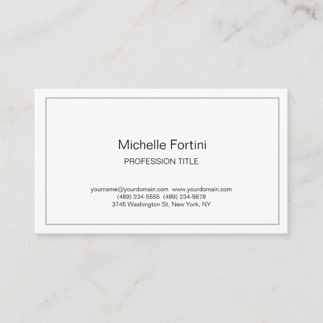 Premium Silk Elegant Plain Simple Minimalist Business Card (Front)