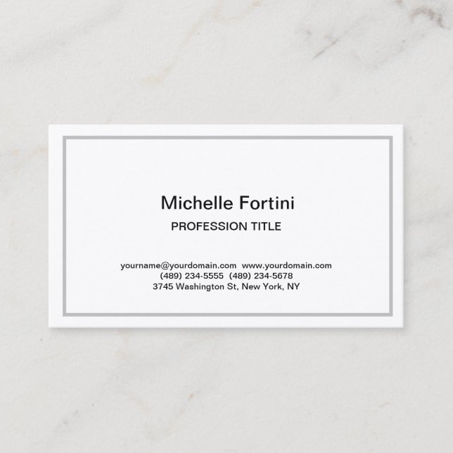 Premium Silk Elegant Plain Simple Minimalist Business Card (Front)