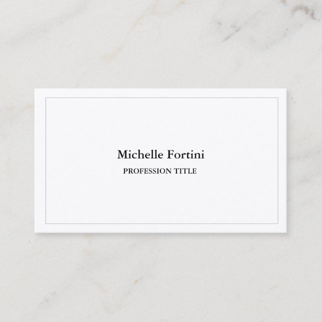 Premium Silk Elegant Plain Simple Minimalist Business Card (Front)