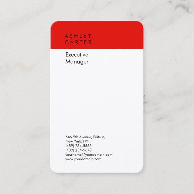 Premium silk elegant white plain minimalist modern business card (Front)