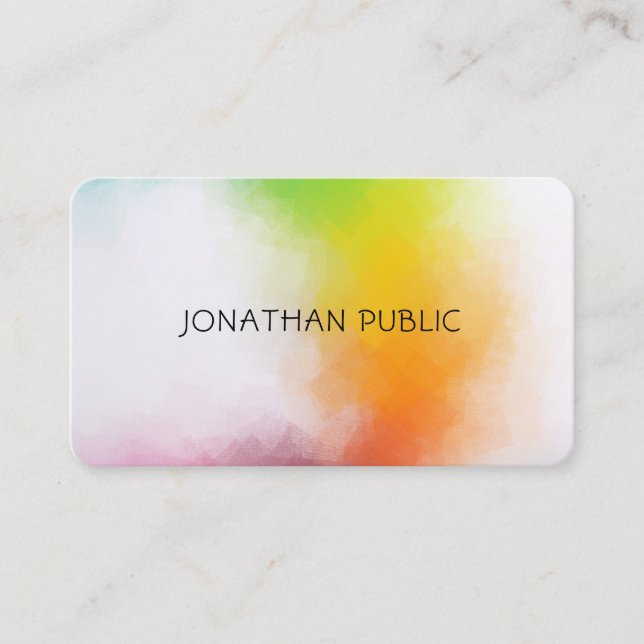 Premium Silk Finish Elegant Abstract Art Modern Business Card (Front)