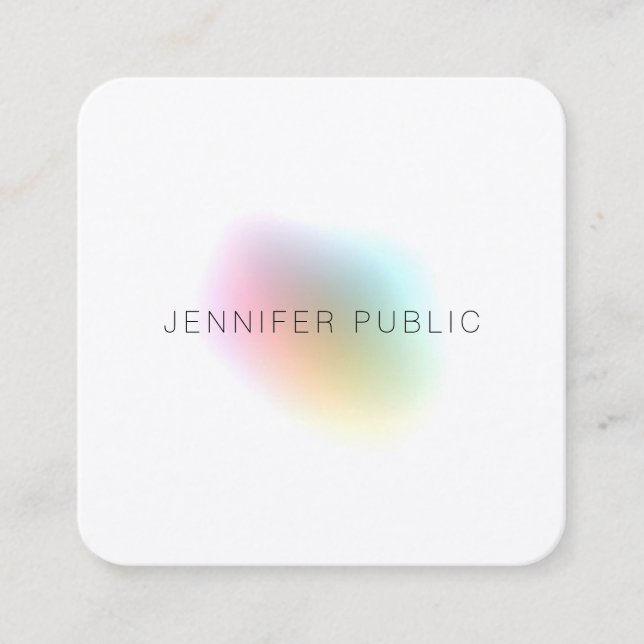 Premium Silk Finish Elegant Colourful Template Square Business Card (Front)