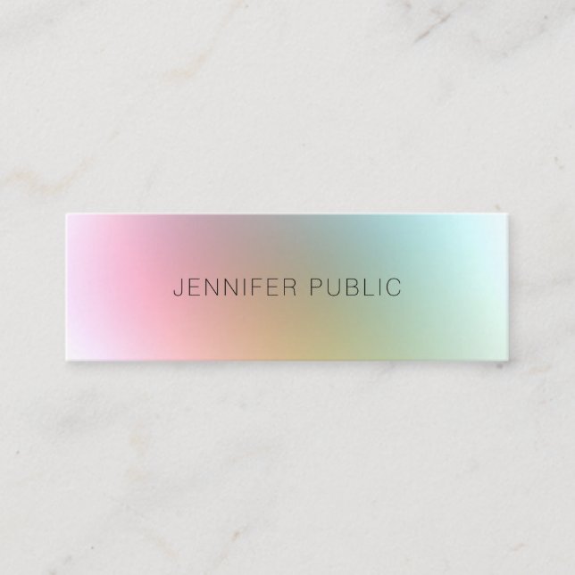 Premium Silk Finish Modern Colourful Template Mini Business Card (Front)