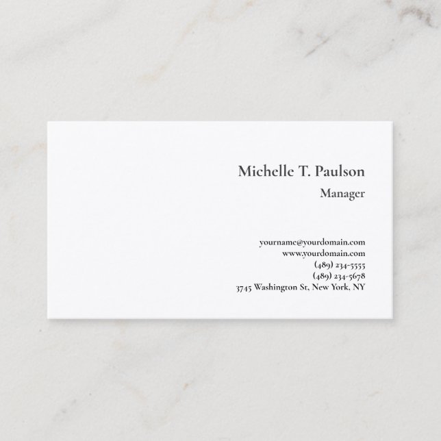 Premium Silk Minimalist Modern Business Card (Front)