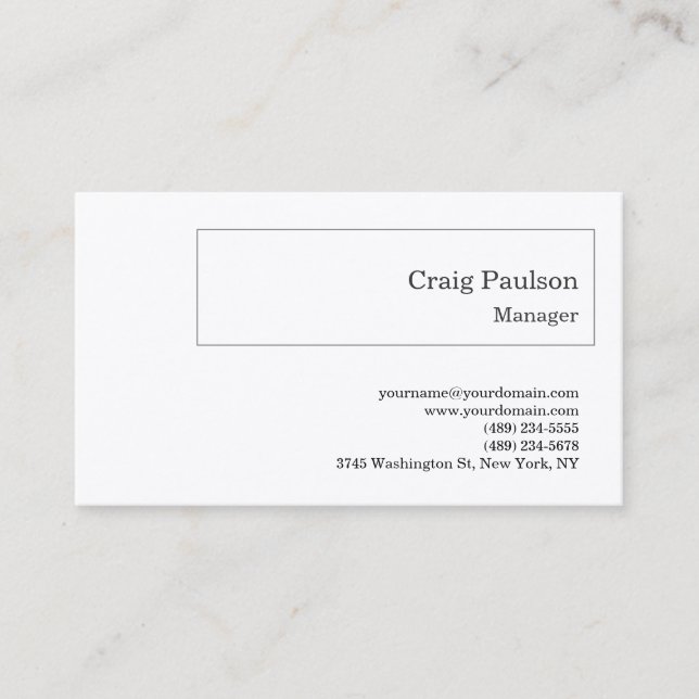 Premium Silk Minimalist Modern Business Card (Front)