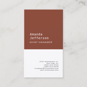 Premium Silk Minimalist Professional Brown White Business Card