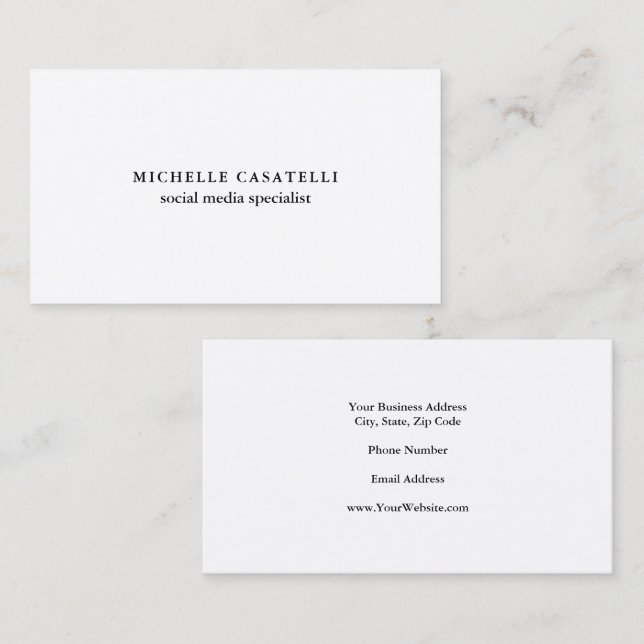 Premium Silk Minimalist Professional Social Media Business Card (Front/Back)
