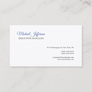 Premium Silk Modern Elegant Calligraphy Blue White Business Card