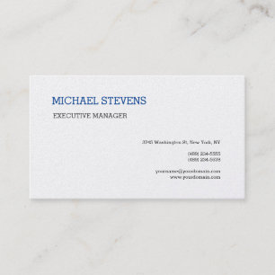 Premium Silk Modern Elegant Simple Blue White Business Card