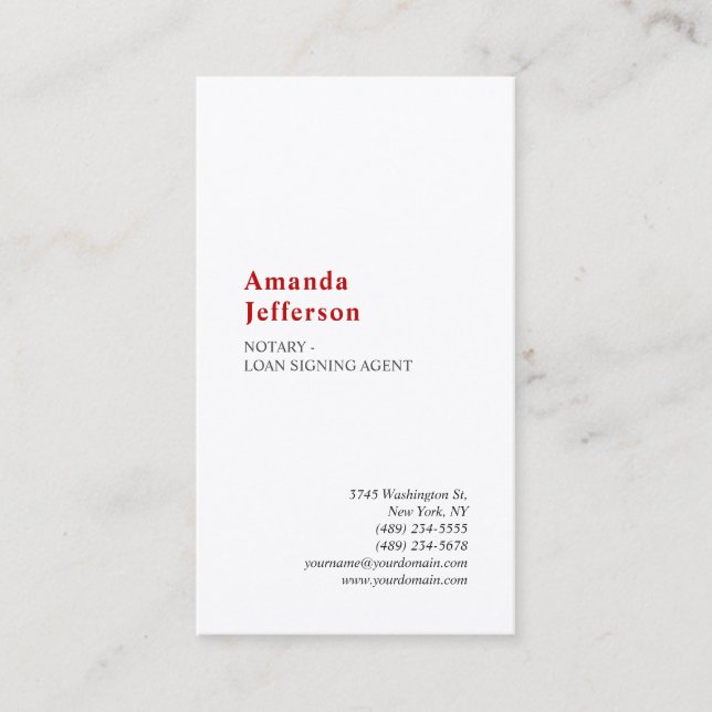 Premium Silk Modern Minimalist Professional Plain Business Card (Front)