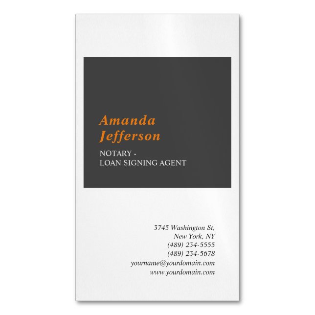Premium Silk Modern Minimalist Professional Plain Magnetic Business Card (Front Vertical)