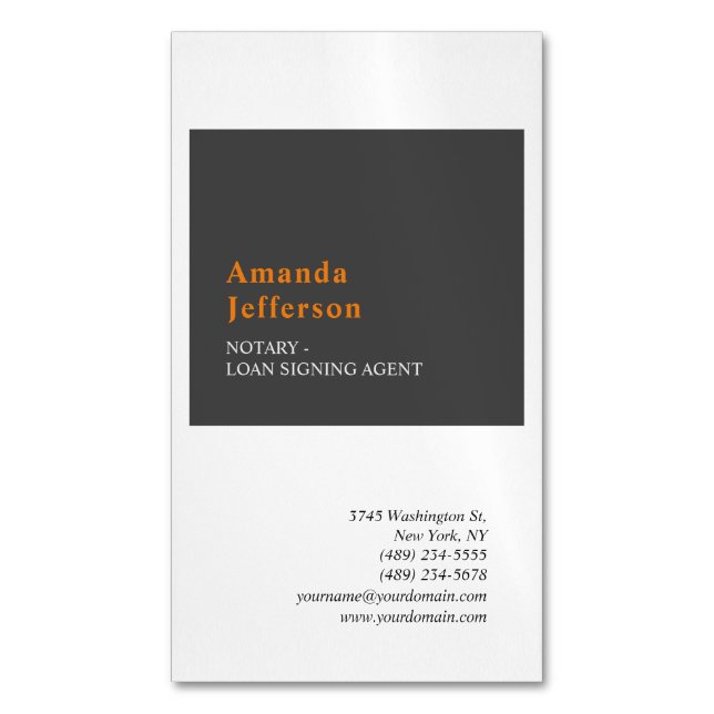 Premium Silk Modern Minimalist Professional Plain Magnetic Business Card (Front Vertical)