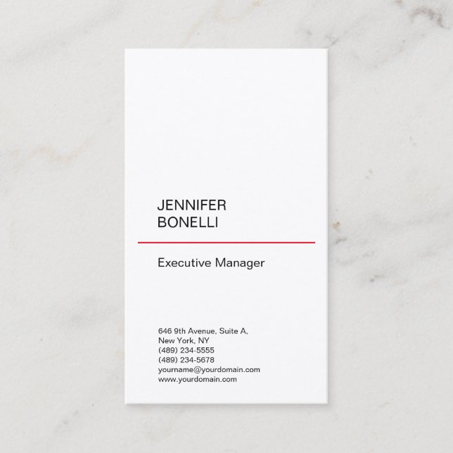 Premium silk plain minimalist modern trendy business card (Front)