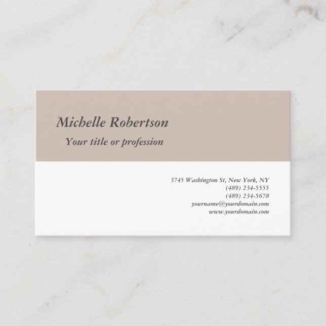 Premium Silk Plain Minimalist Simple Business Card (Front)