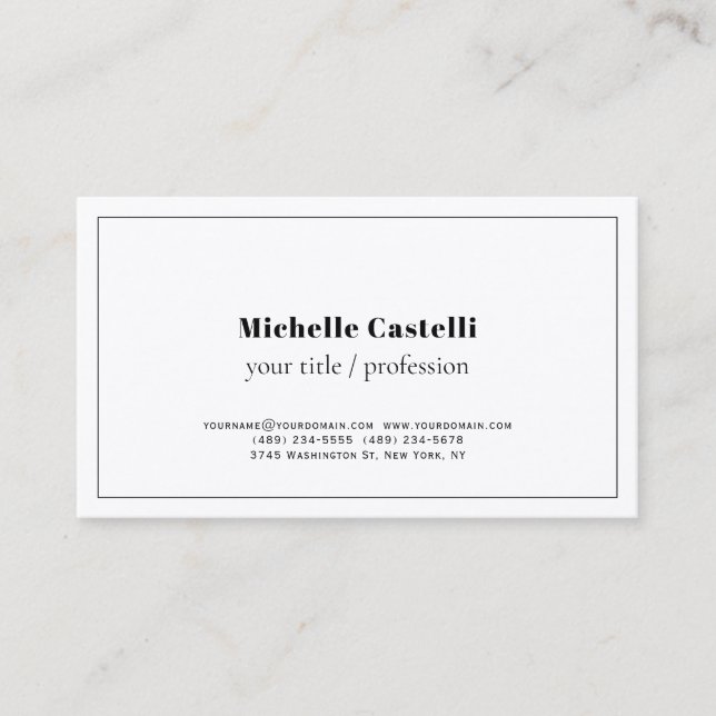 Premium Silk Professional Unique Classical Simple Business Card (Front)