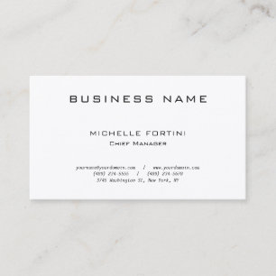 Premium Silk White Minimalist Modern Plain Business Card