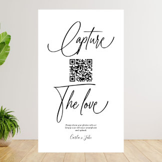 Premium Simple Share Wedding Photos With QR Code Enclosure Card
