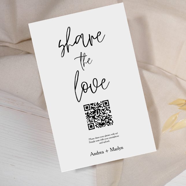 Premium Simple Share Wedding Photos With QR Code Enclosure Card (Creator Uploaded)
