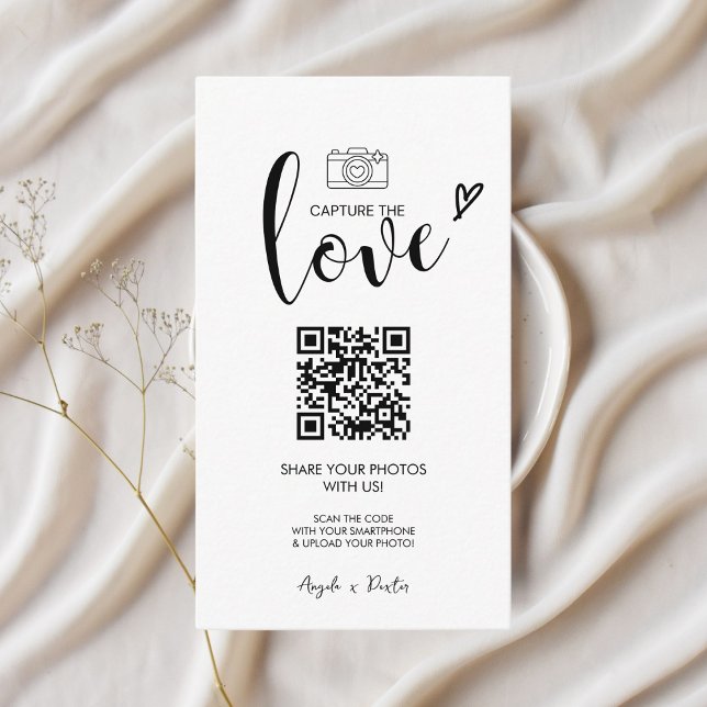 Premium Simple Share Wedding Photos With QR Code Enclosure Card (Creator Uploaded)