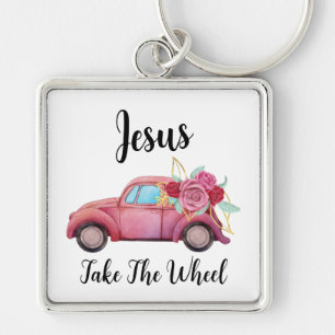 Premium Square Metal Keychain, Small (1.38") Key Ring