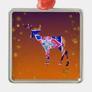 Premium Square Ornament Mandala Deer