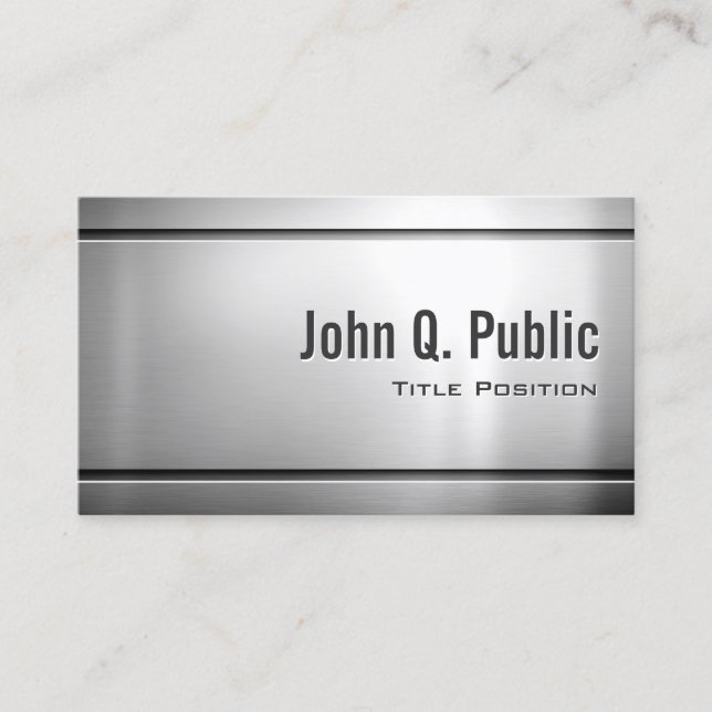 Premium Stainless Steel - Shiny Metal Look Business Card (Front)