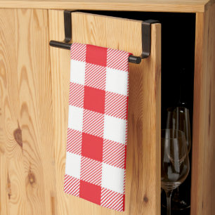 Premium Stylish Red and White Checkered Tea Towel